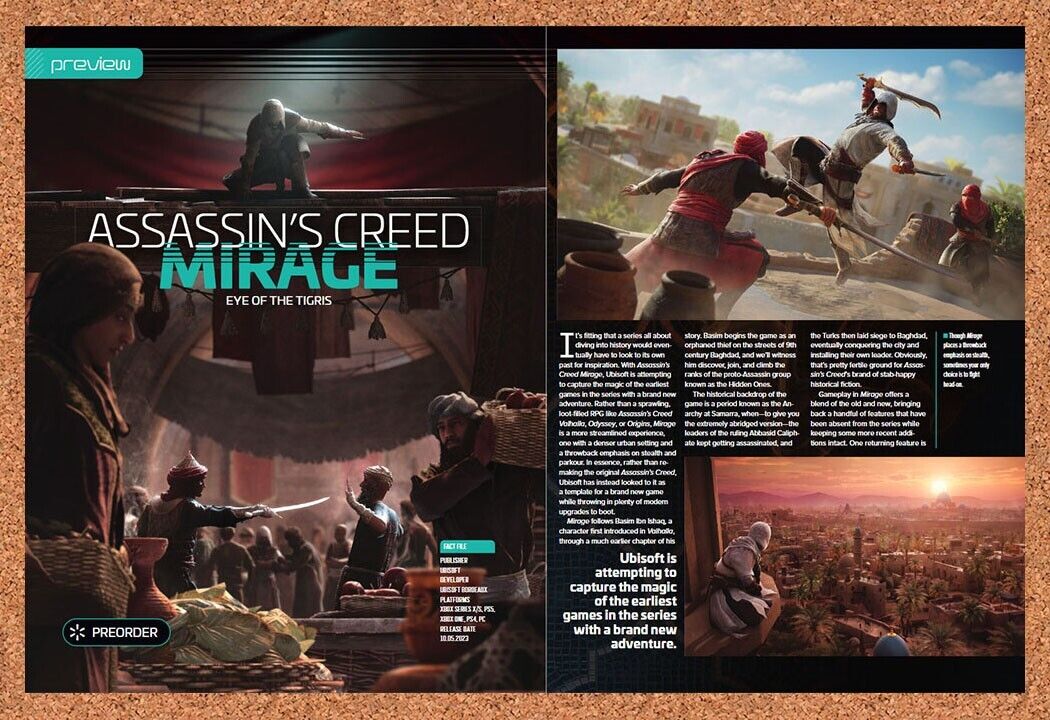 Assassin's Creed Mirage PS5 Original 2023 Vintage Ad - Video Game Display Promo