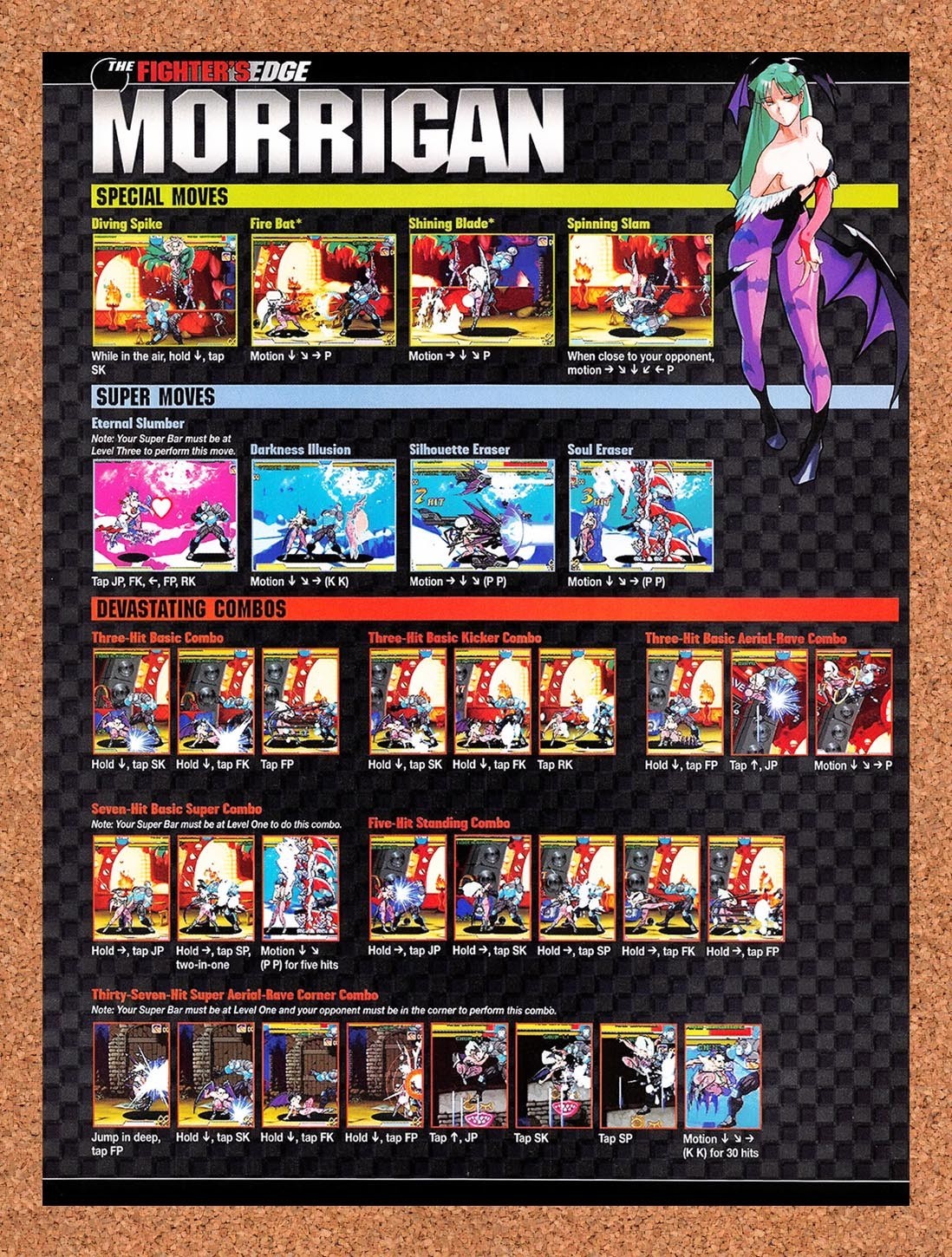 1999 Marvel vs Capcom Clash Of Super Heroes Morrigan Special Moves Original Ad 1