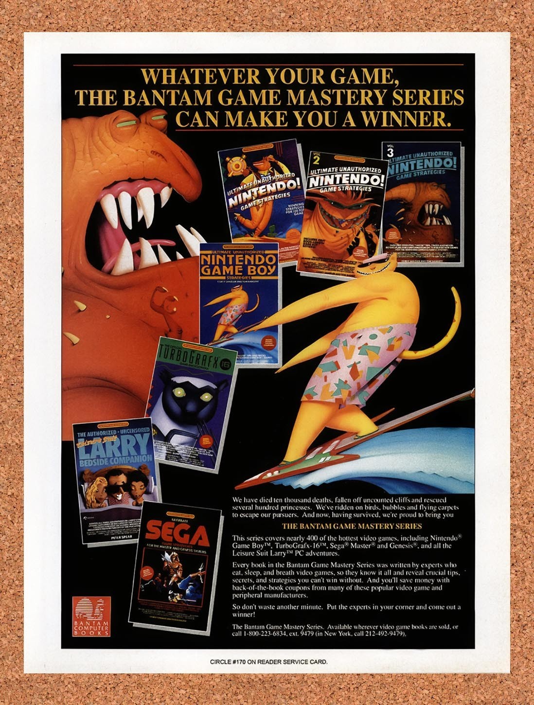 1990 Bantam Mystery Series NES Strategy Guides Original Advertisement / Promo v1