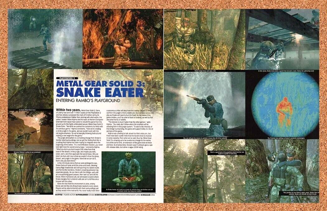 Metal Gear Solid 3 Snake Eater PS2 Original 2005 Ad Authentic Video Game Promo