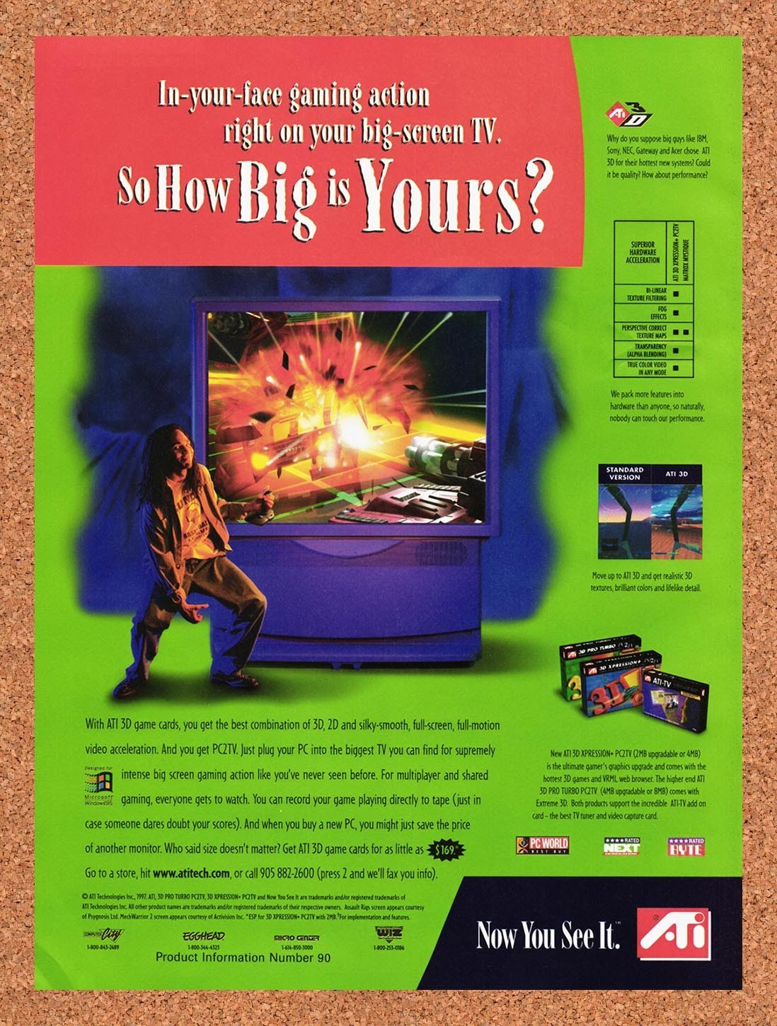 1997 ATI Xpert 3D Play Cards Original Advertisement / Retro Promo v4