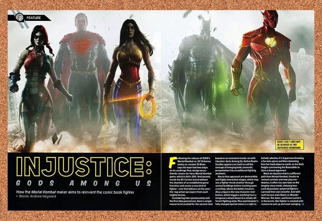 Injustice Gods Among Us PS3 Original 2014 Ad Authentic DC Video Game Promo