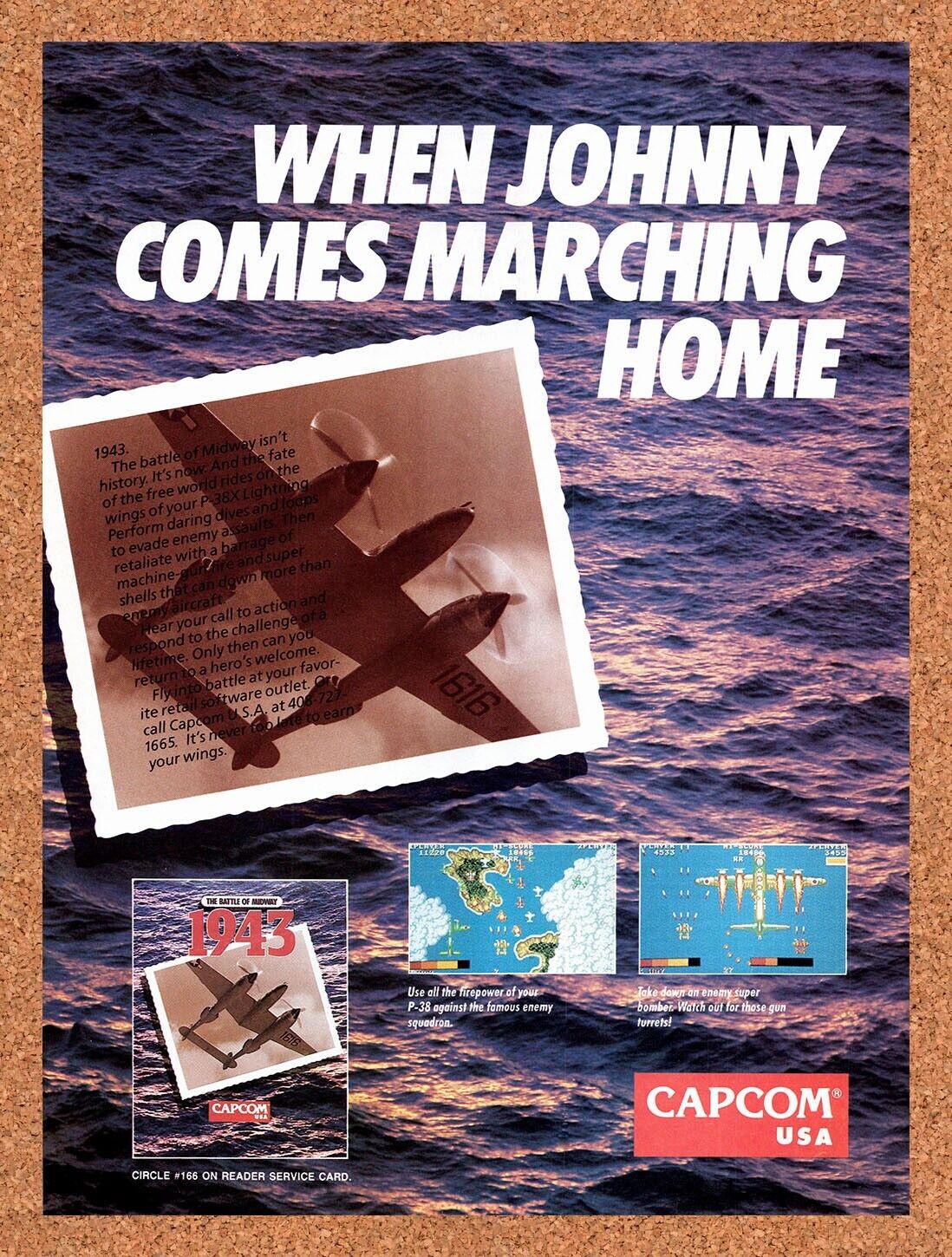 1989 1943 The Battle Of Midway NES Original Advertisement / Retro Wall Art v1