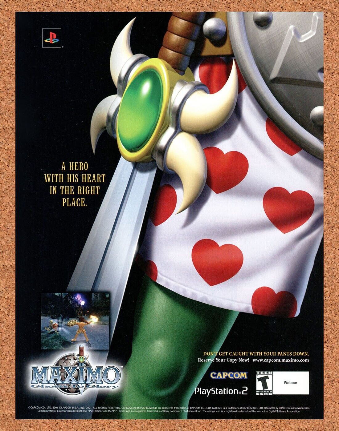Maximo Ghosts To Glory PS2 Original 2002 Ad Authentic Capcom Video Game Promo