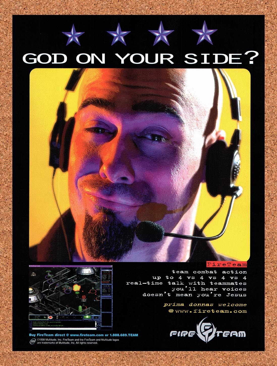 1998 FireTeam PC Original Advertisement / Retro Promo v3