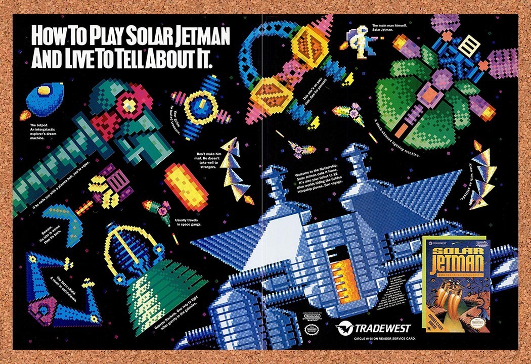 1990 Solar Jetman NES Original Advertisement / Retro Promo v3