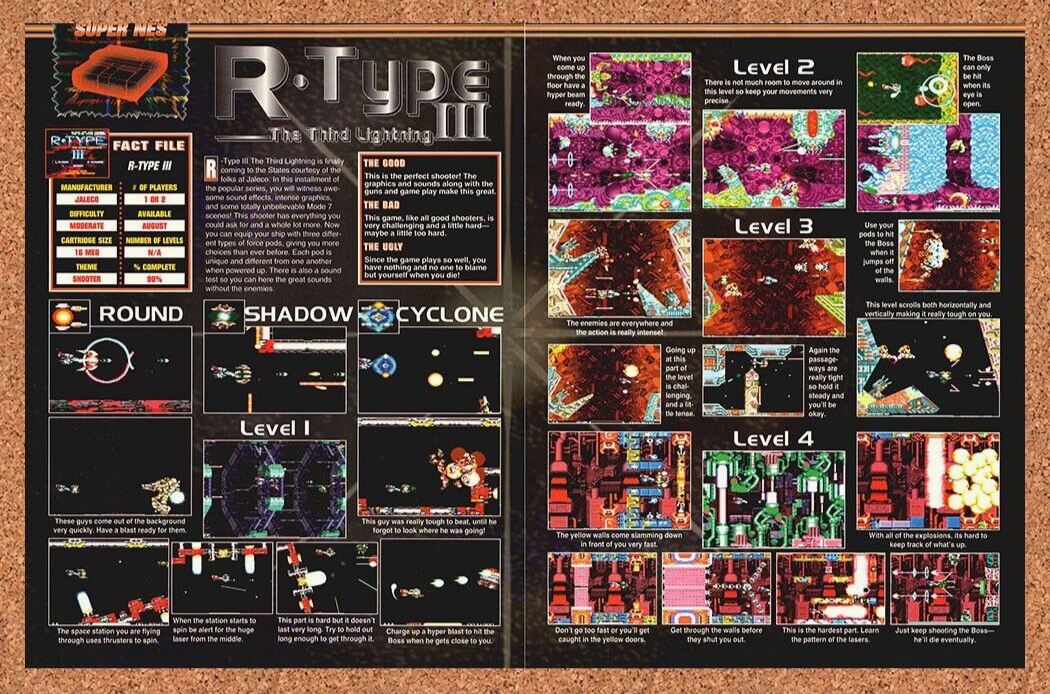 R-type Third Lightning SNES Original 1994 Ad Authentic Video Game Review Promo