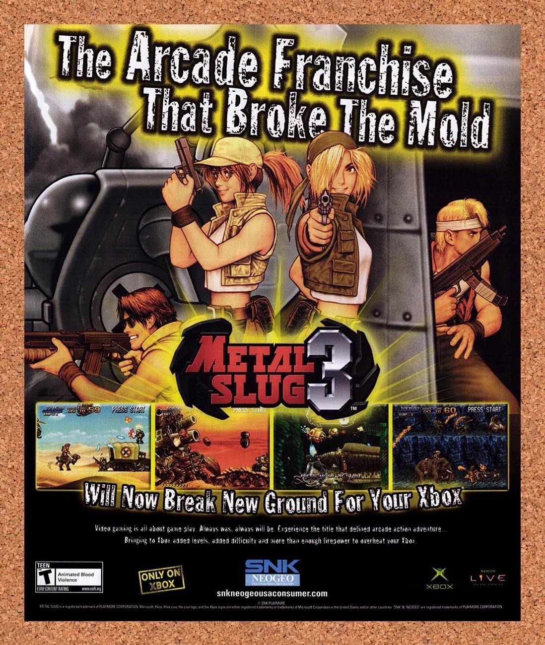 2004 Metal Slug 3 Xbox Original Advertisement / Retro Promo v1