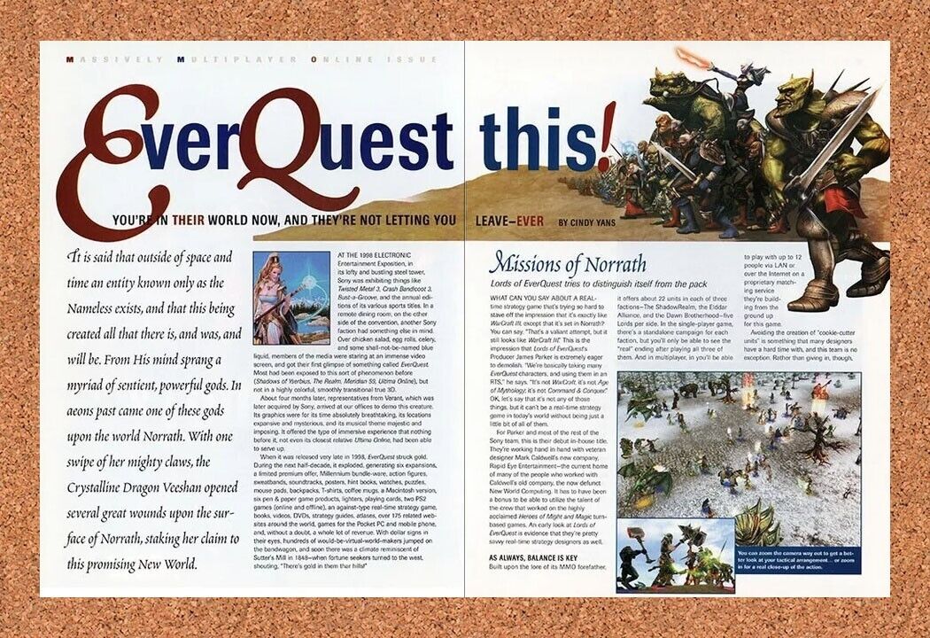 Lords Of EverQuest PC Original 2005 Ad Authentic MMO Video Game Rare Promo v1