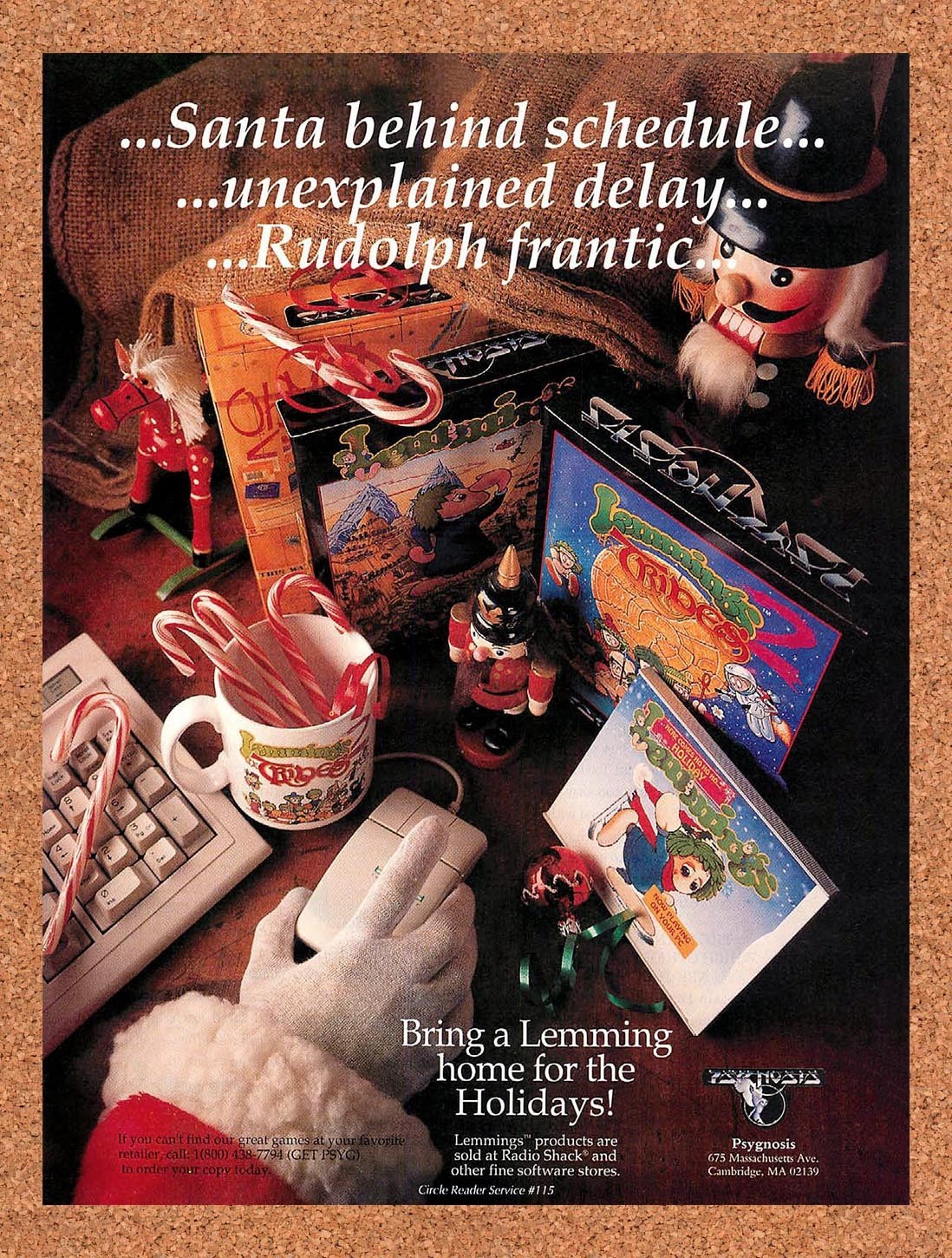 1994 Lemmings PC Games Holiday Original Advertisement / Retro Promo v1