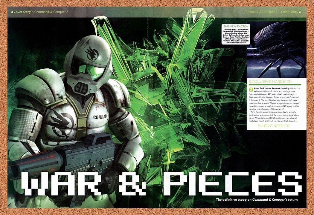 Command & Conquer 3 Tiberium Wars Original 2007 Vintage Ad - Game Review Promo