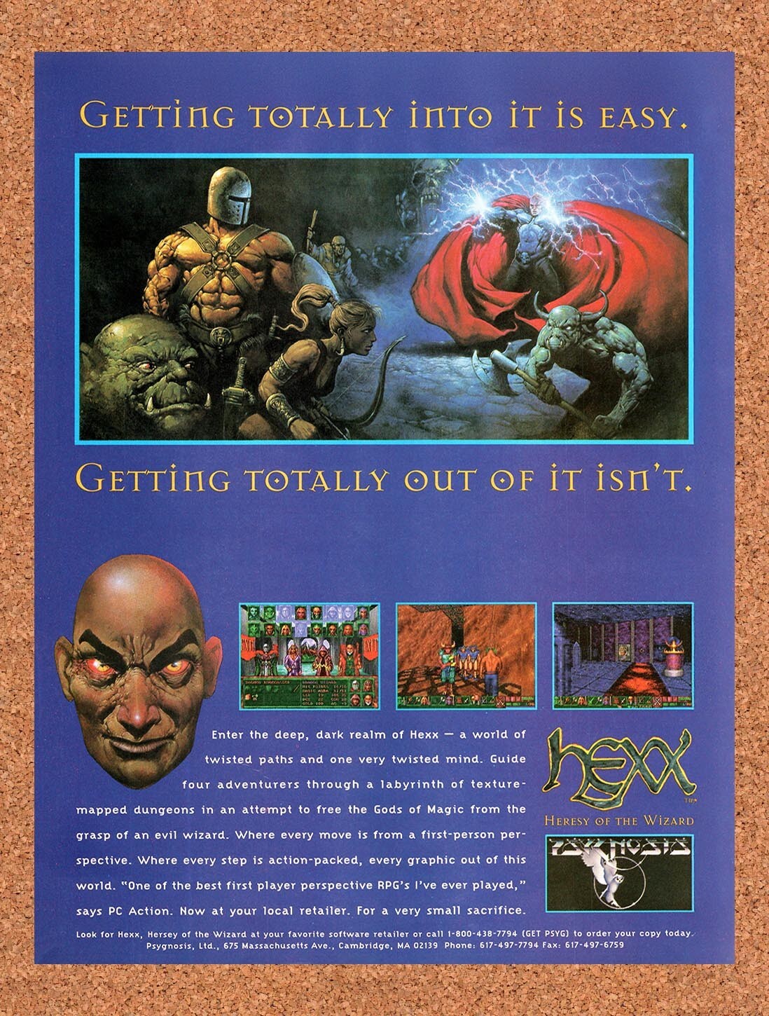 1994 Hexx Heresy Of The Wizard MS-DOS Original Advertisement / Retro Wall Art v1