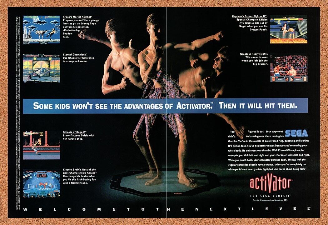 1993 Sega Genesis Activator Original Advertisement / Retro Wall Art v10