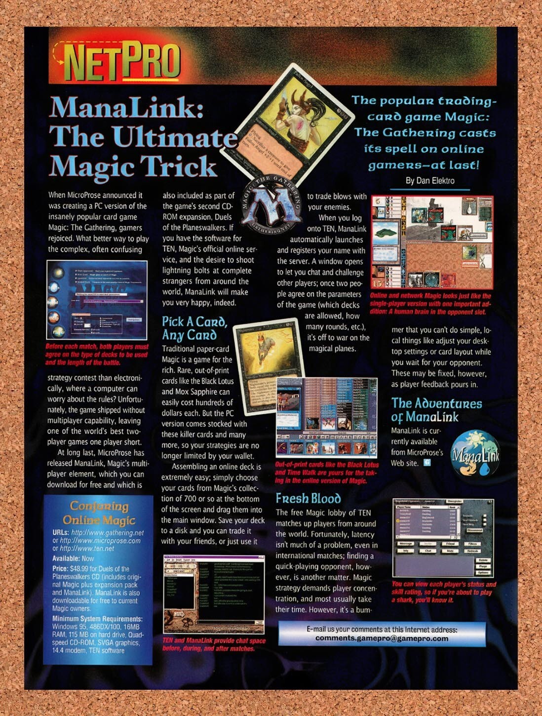 1998 Magic The Gathering Online PC Original Advertisement / Retro Wall Art v8