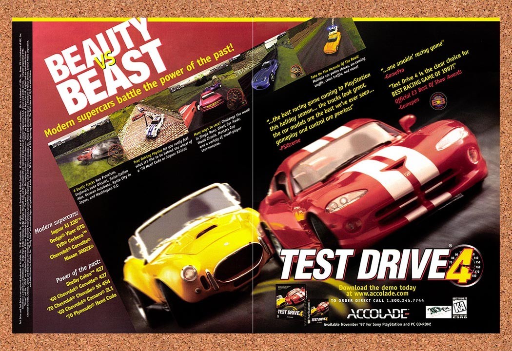 1997 Test Drive 4 PC Original Advertisement / Retro Promo v1