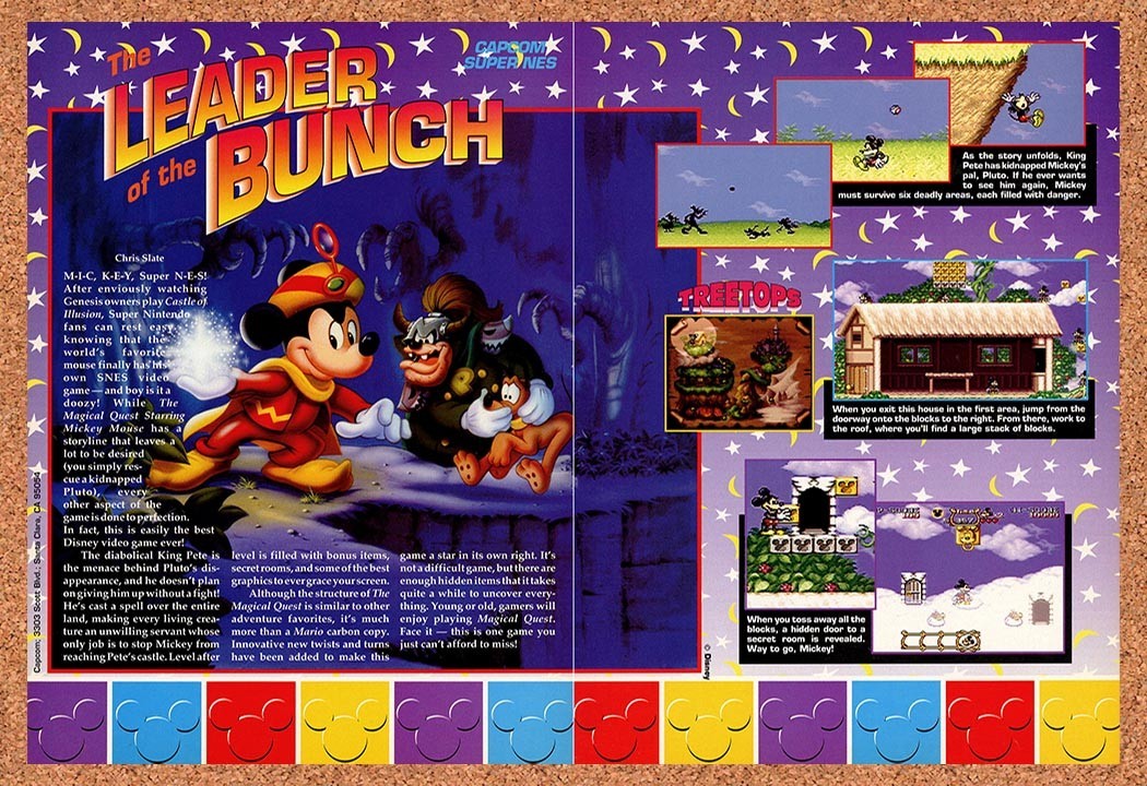 1993 Magical Quest Starring Mickey Mouse SNES Original Advert / Retro Promo v1