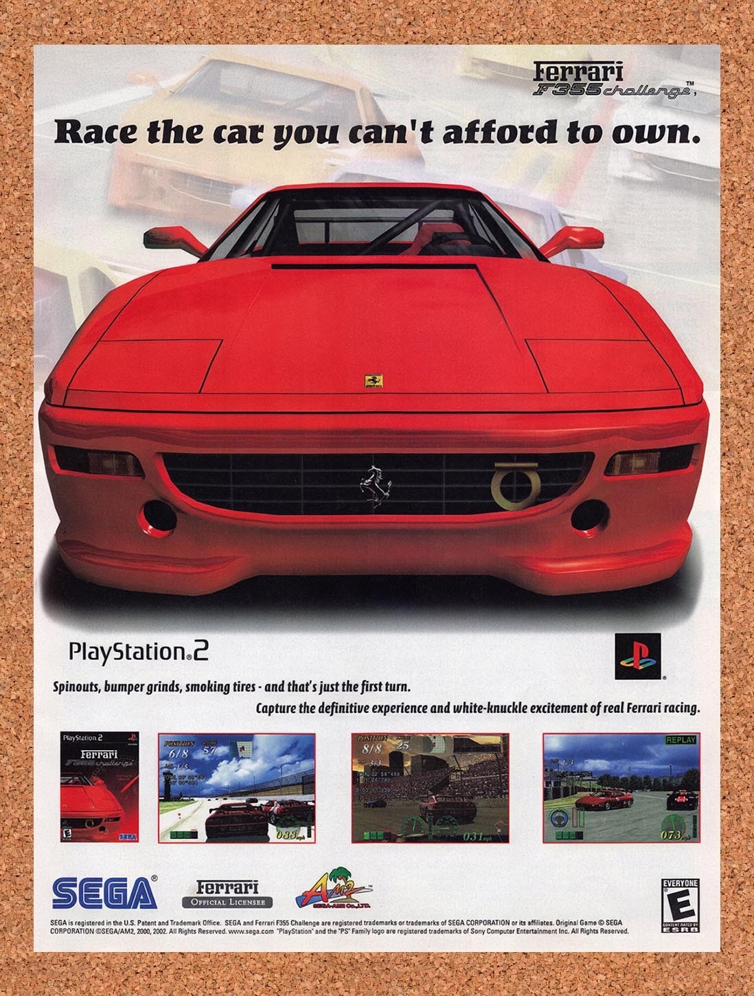 2002 Ferrari F355 Challenge PS2 Original Advertisement / Retro Promo v1