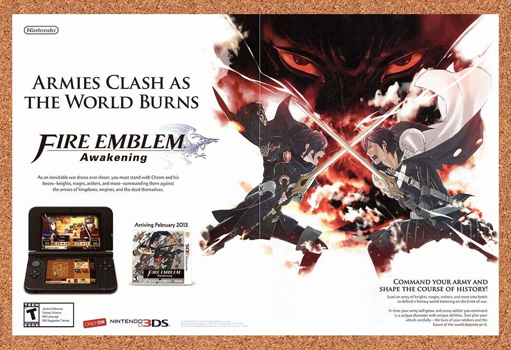 Fire Emblem Awakening 3DS Original 2013 Vintage Ad - Video Game Promo