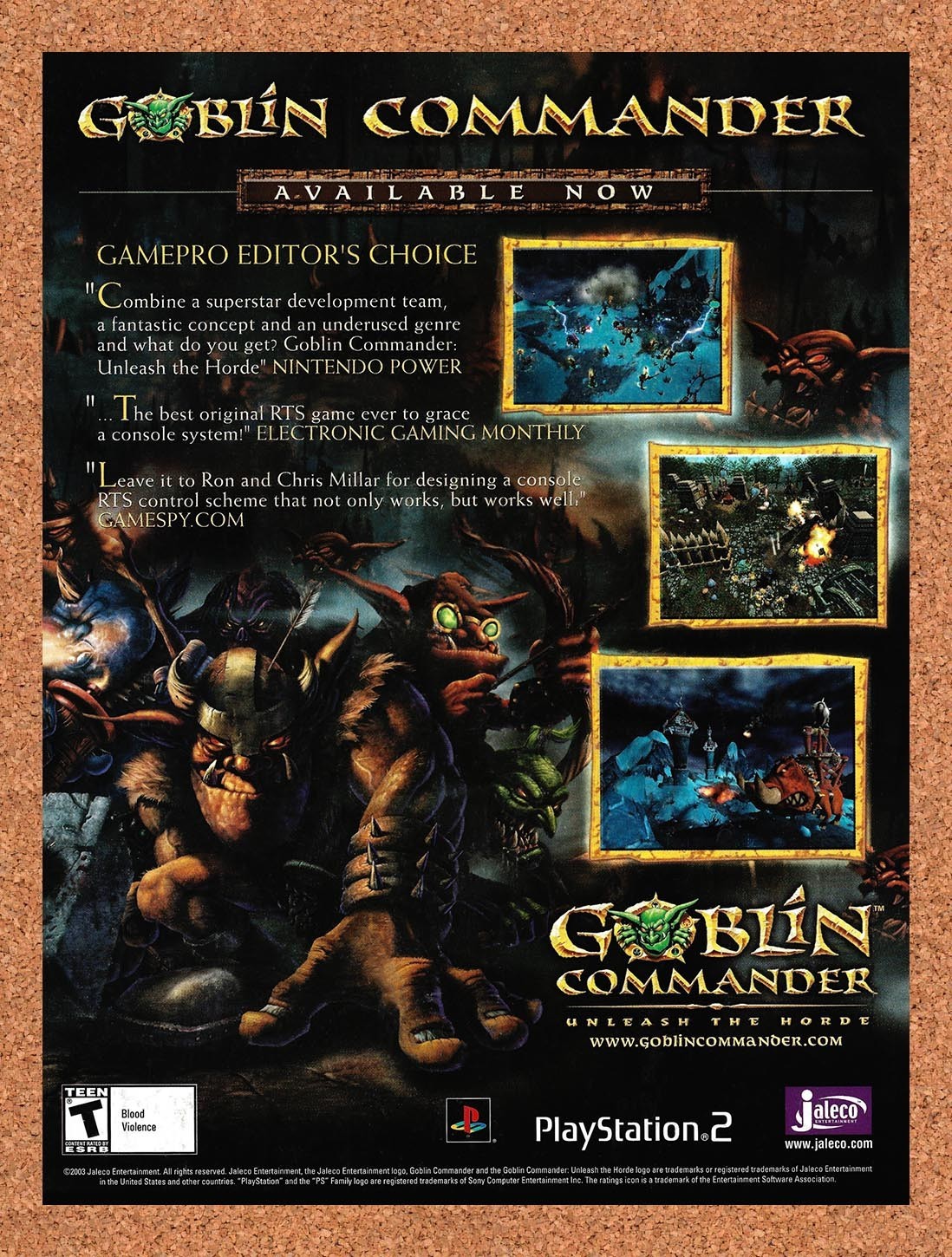 2004 Goblin Commander Unleash The Horde PS2 Original Advertisement / Promo v2