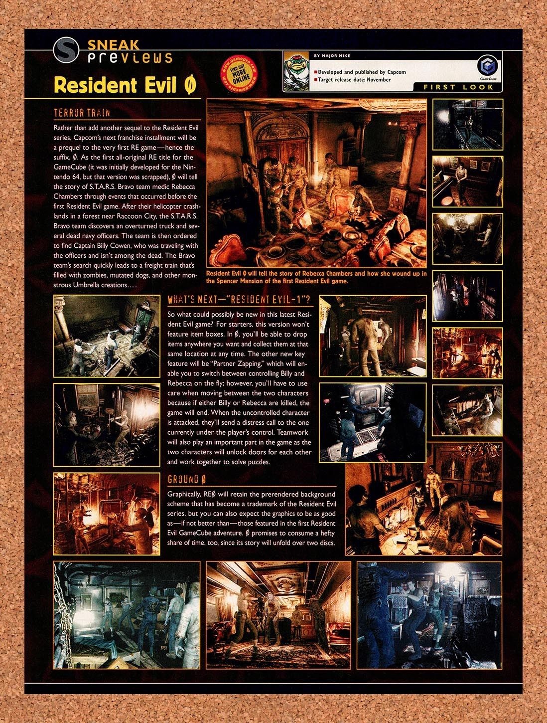 2002 Resident Evil Zero GameCube Original Advertisement / Retro Promo vr1