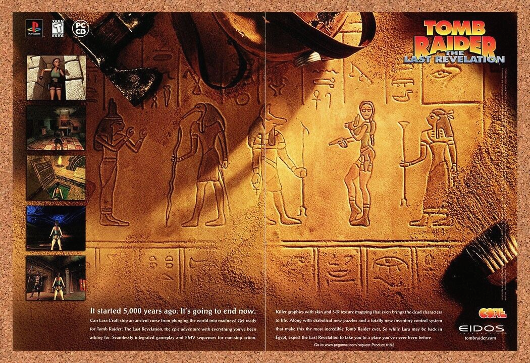 Tomb Raider Last Revelation PC Original 1999 Ad Authentic Video Game Promo v2