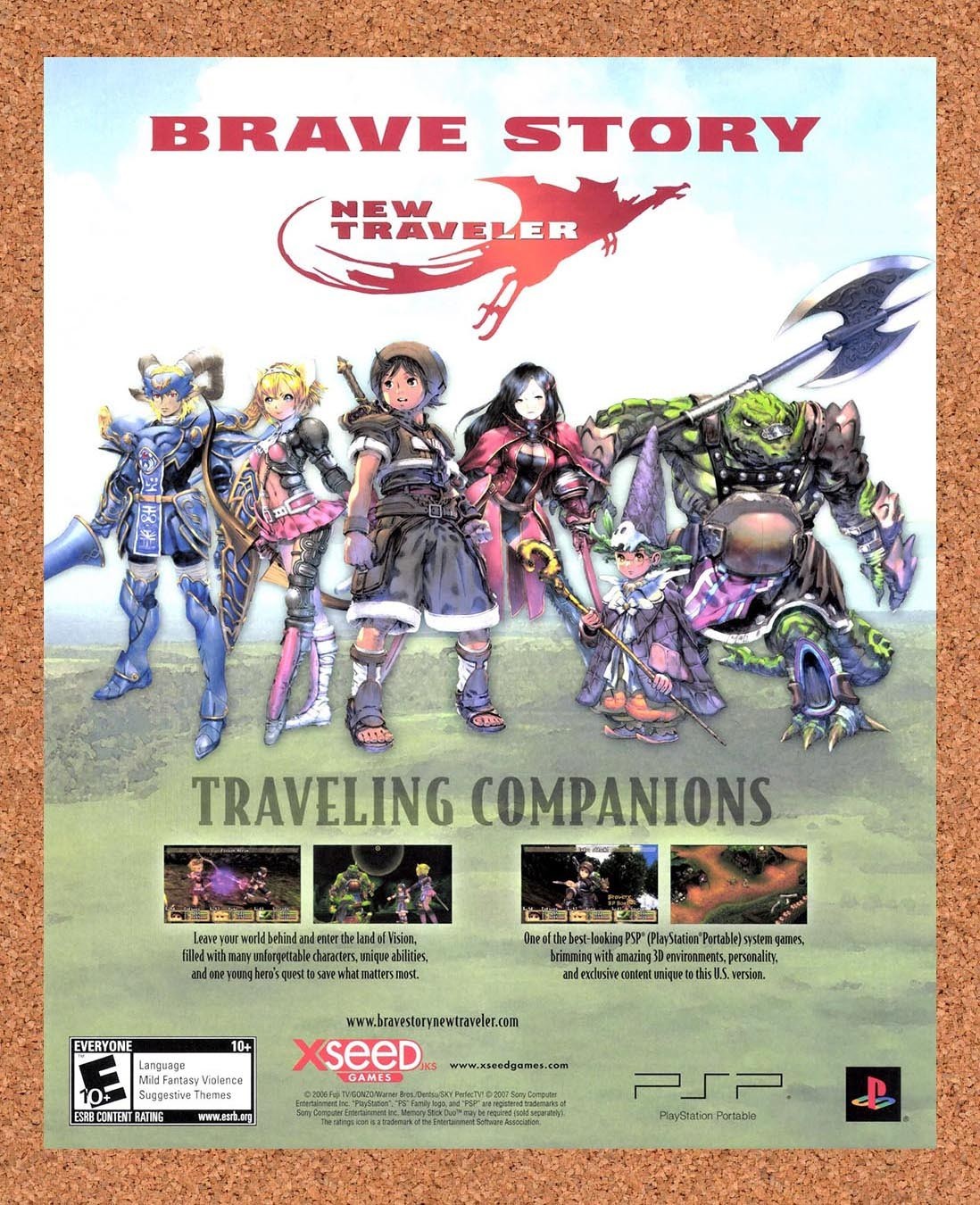 2007 Brave Story New Traveler PSP Original Advertisement / Retro Promo v1