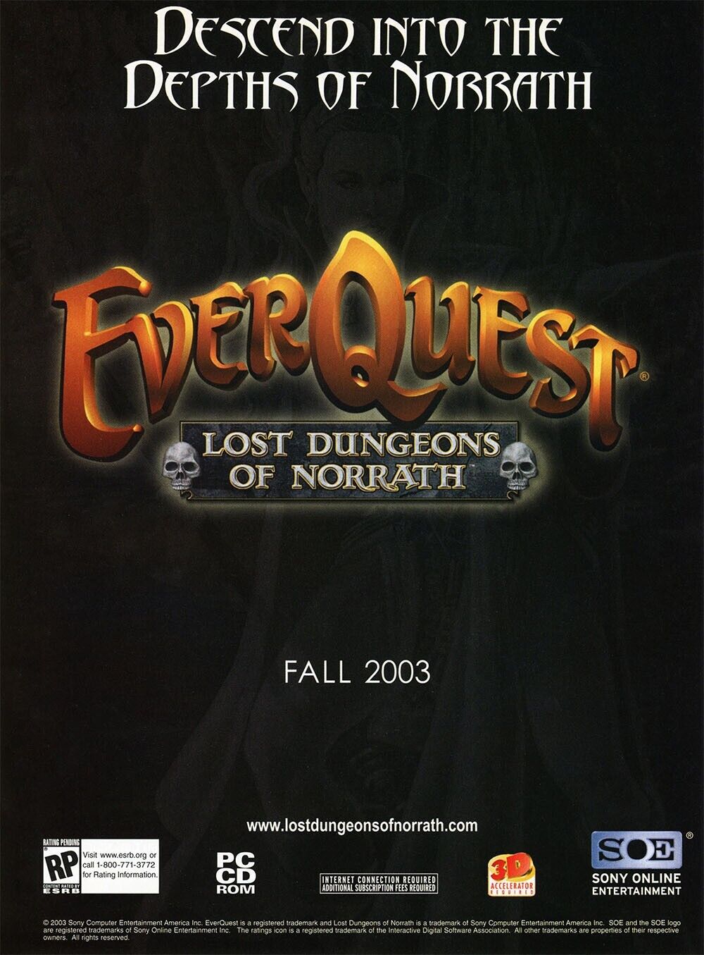 EverQuest Lost Dungeons Norrath PC Original 2005 Ad SOE MMO Video Game Promo v1