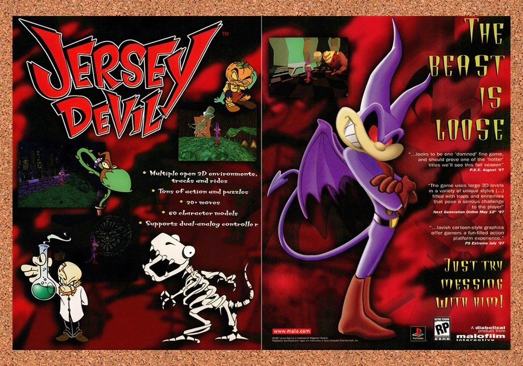 1997 Jersey Devil PS1 Original Advertisement / Retro Promo v3