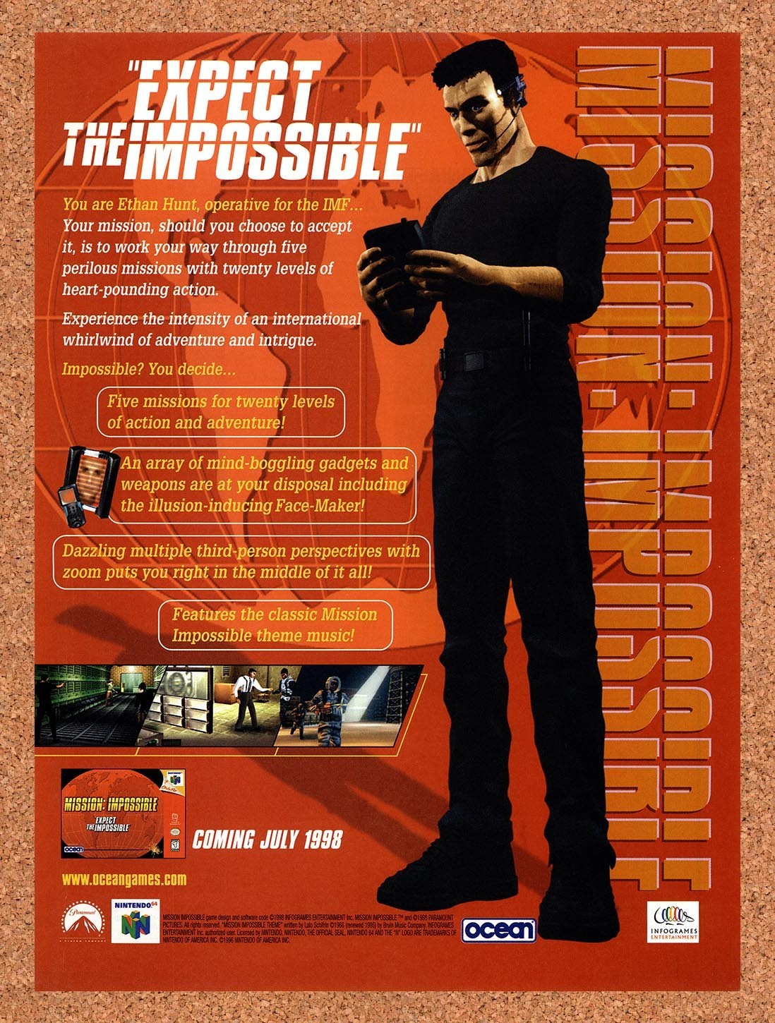 1998 Mission Impossible Expect The Impossible N64 Original Ad / Promo v1