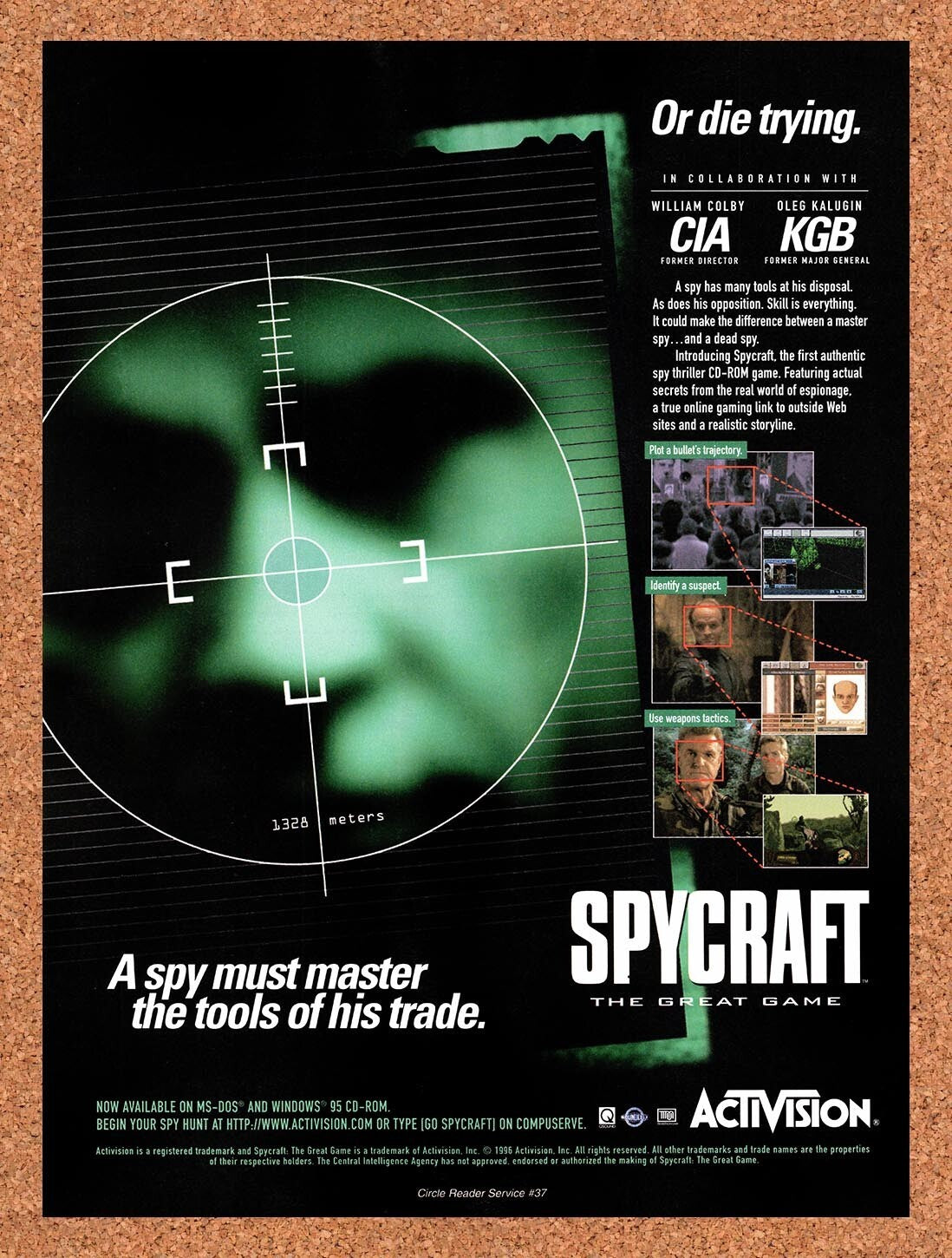 1996 Spycraft The Great Game PC Original Advertisement / Retro Wall Art v2