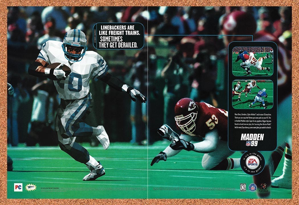 1998 Madden 99 PC Original Advertisement / Retro Promo v1
