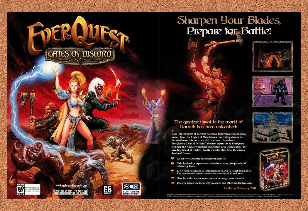 2004 EverQuest Gates Of Discord PC Original Advertisement / Retro Promo v2