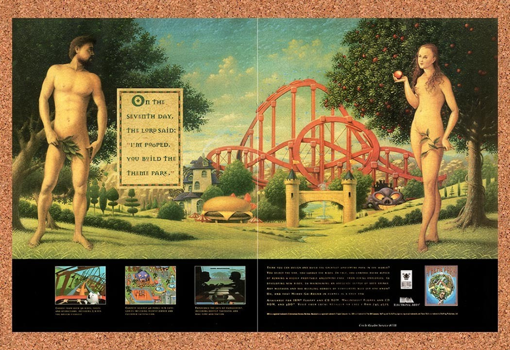 1994 Theme Park PC Original Advertisement / Retro Promo v1