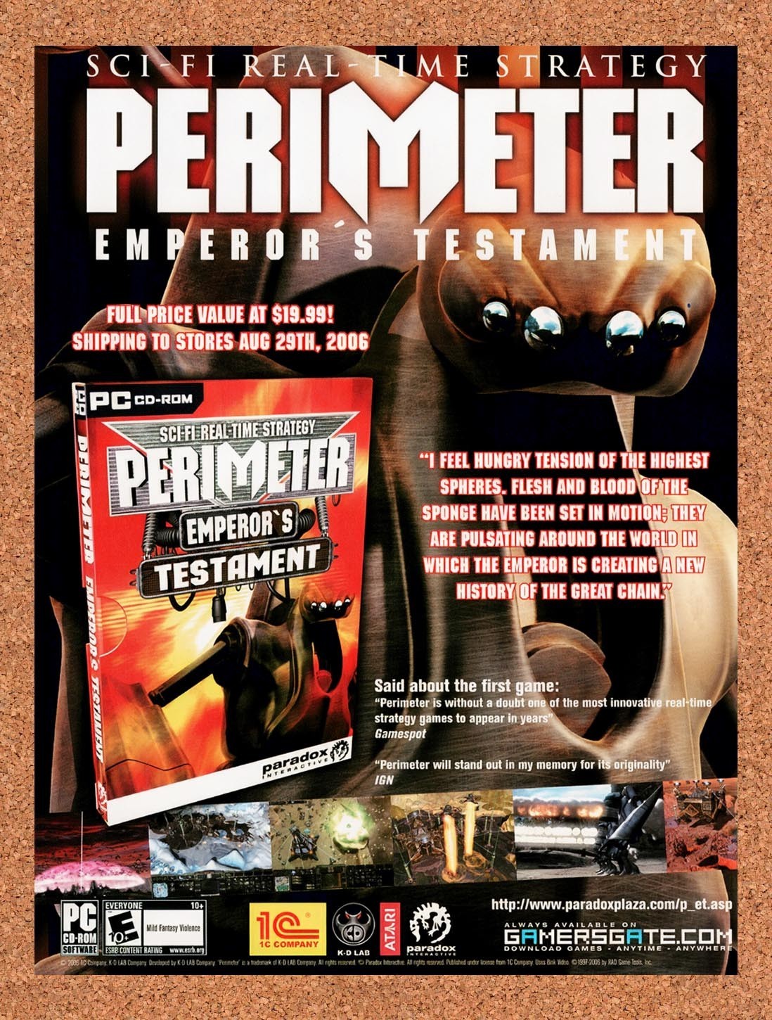 2006 Perimeter Emperors Testament PC Original Advertisement / Retro Promo v1