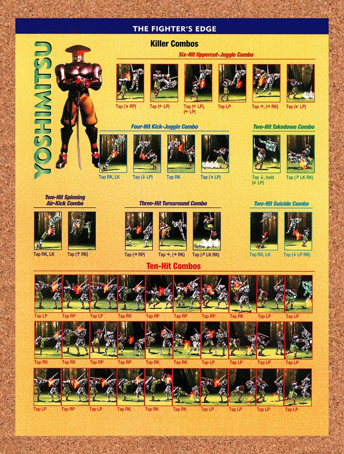 1996 Tekken 2 Yoshimitsu Moves List Original Advertisement / Retro Promo vr5