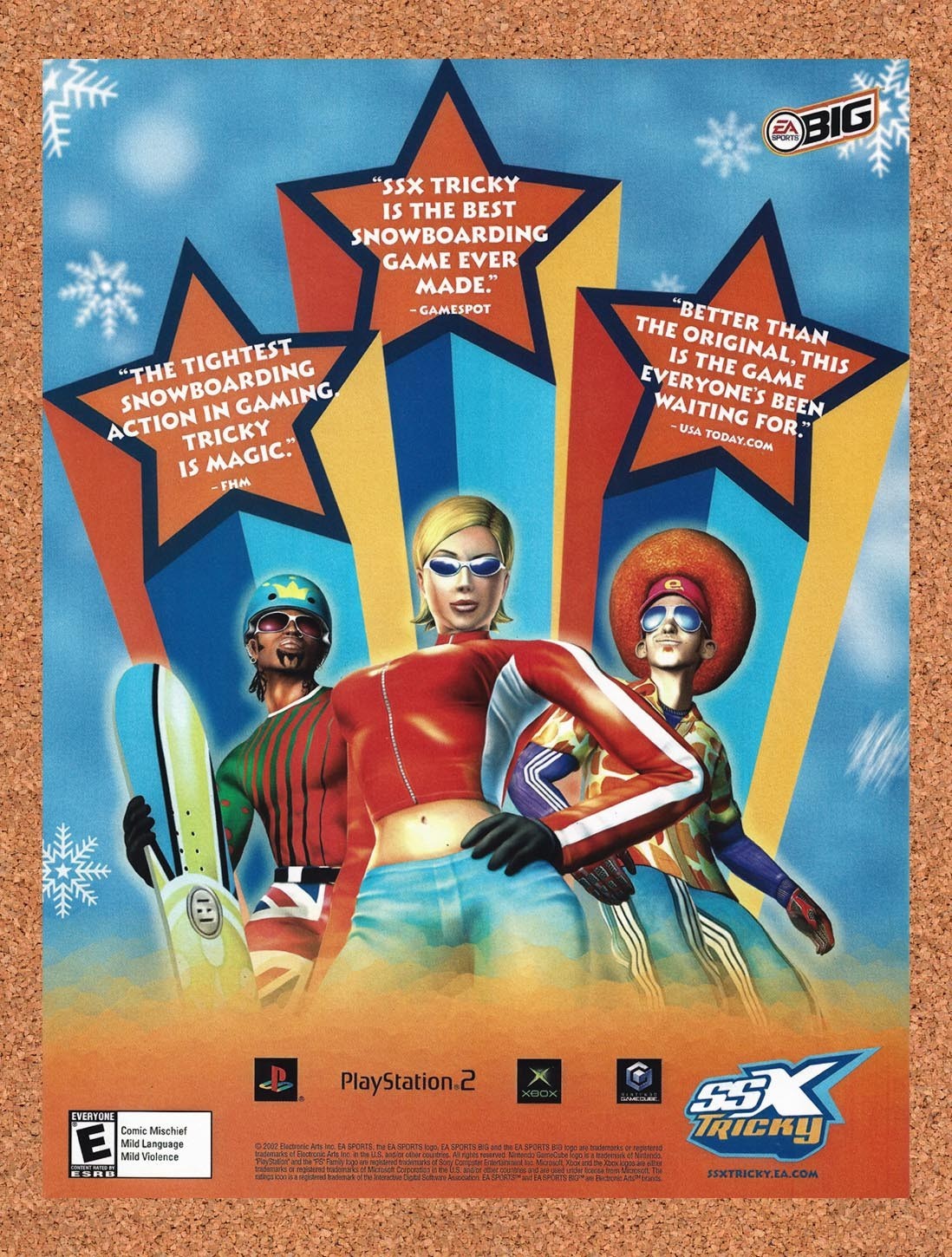 2002 SSX Tricky PS2 Original Advertisement / Retro Promo v2