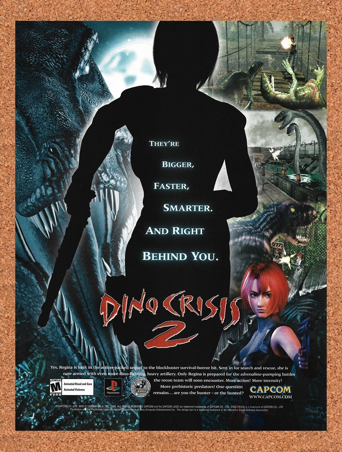 2000 Dino Crisis 2 PS1 Original Advertisement / Retro Promo v1