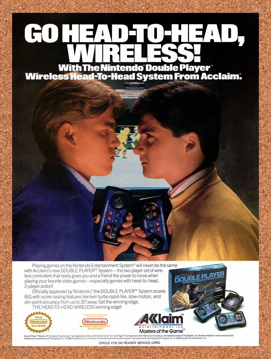 1990 Nintendo NES Double Player Original Advertisement / Retro Wall Art v2