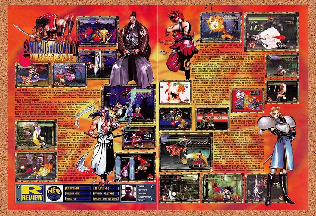 1997 Samurai Shodown IV Amakusas Revenge Neo Geo Original Ad / Promo vr1