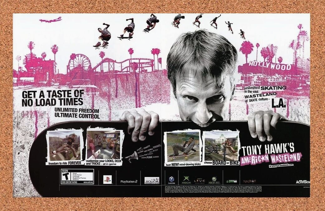 Tony Hawk's American Wasteland GameCube Original 2007 Ad Authentic Game Promo