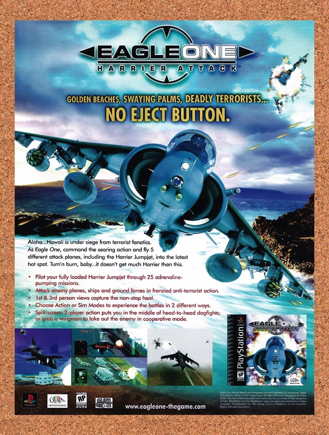2000 Eagle One Harrier Attack PS1 Original Advertisement / Retro Promo v1