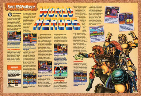 1993 World Heroes SNES Original Advertisement / Retro Wall Art v2