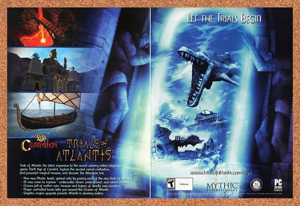 Dark Age Of Camelot Trials Atlantis Original 2006 Ad Authentic Video Game Promo