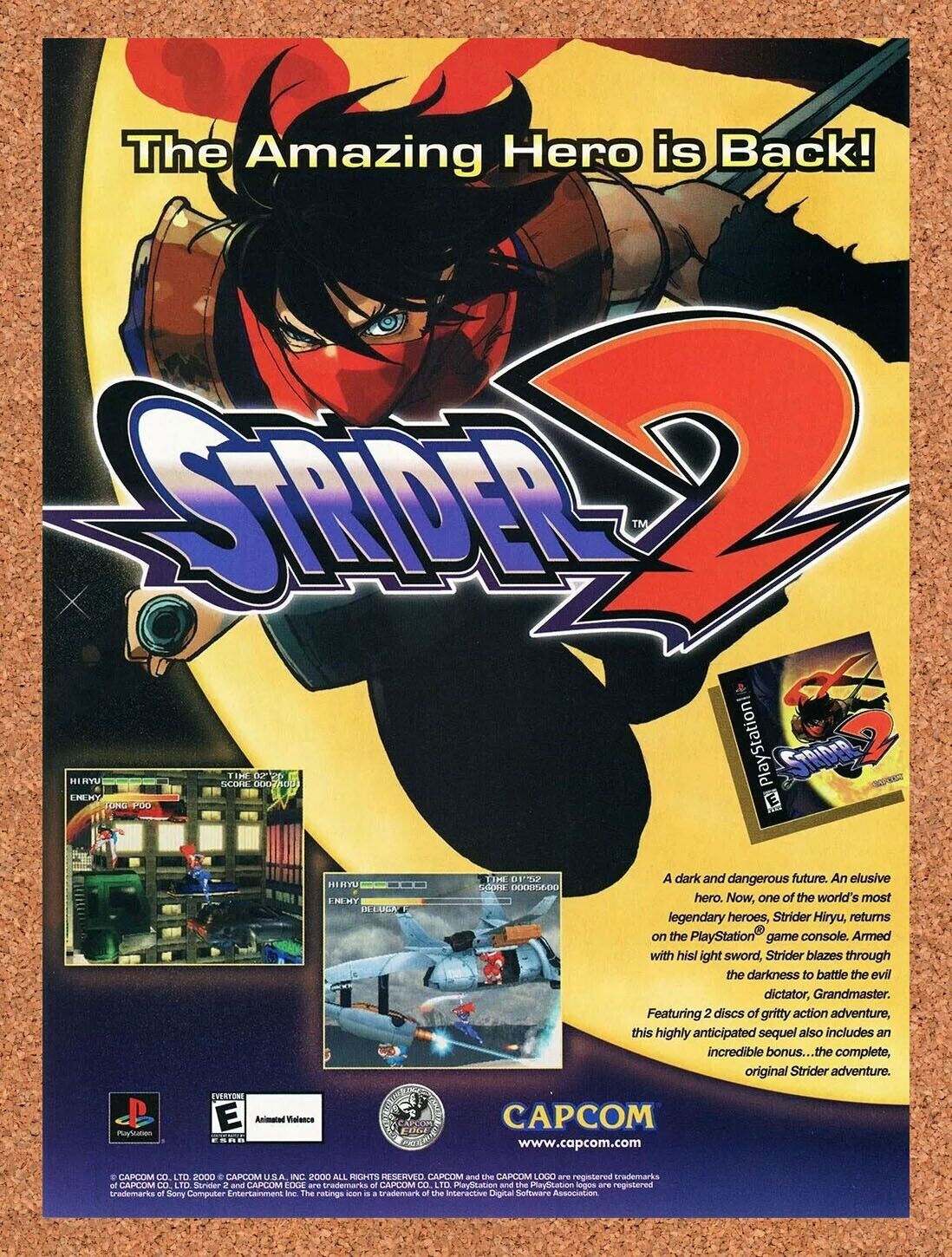 Strider 2 PS1 Original 2002 Ad Authentic Capcom PlayStation Video Game Promo
