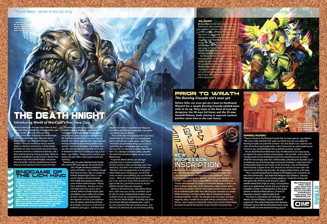 World Of WarCraft Wrath Of The Lich King Original 2007 Vintage Ad - Death Knight