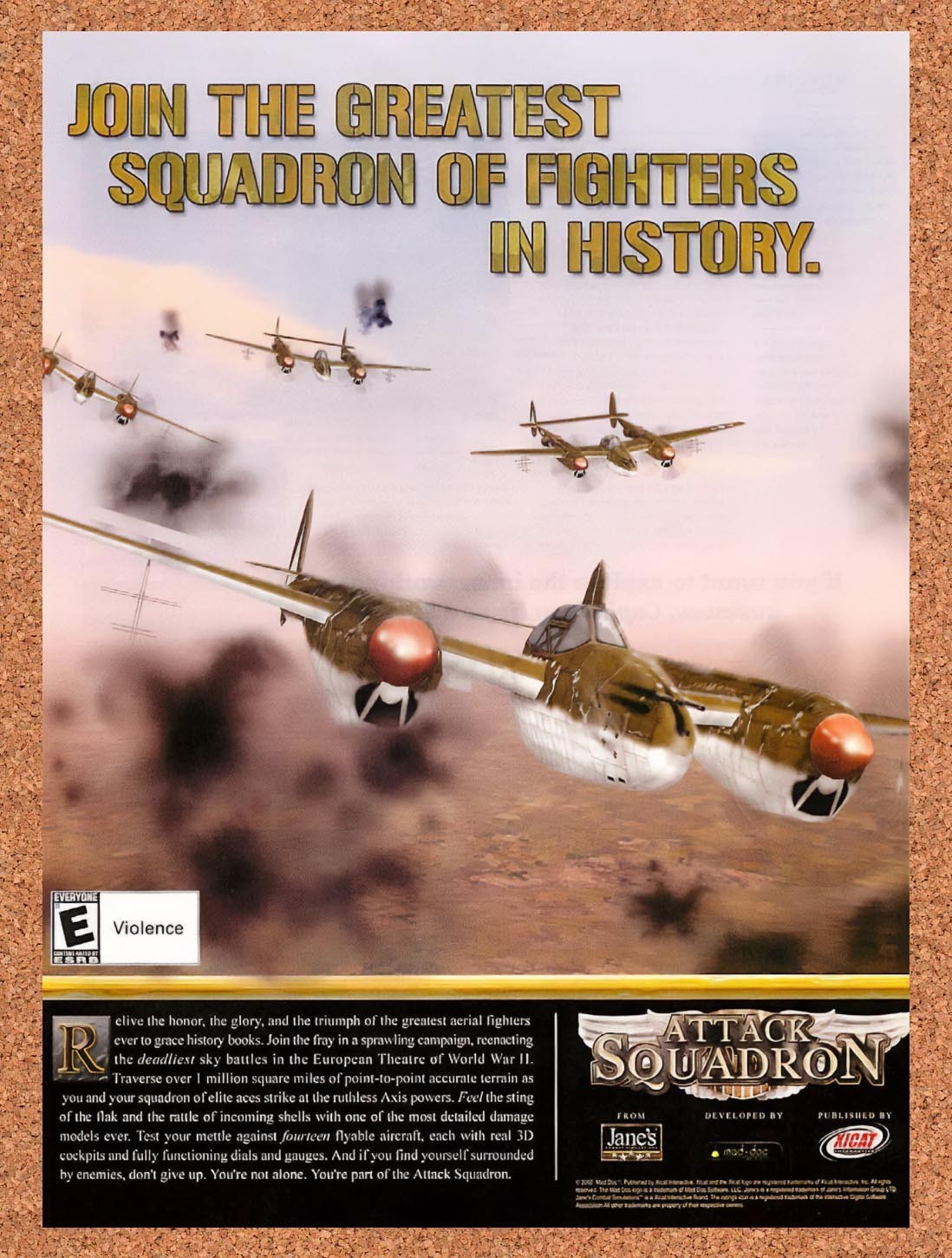 2002 Jane's Attack Squadron PC Original Advertisement / Retro Promo v1