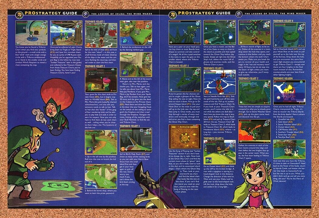 Original 2003 Zelda Wind Waker GameCube Vintage Map Ad - Video Game Art Promo0