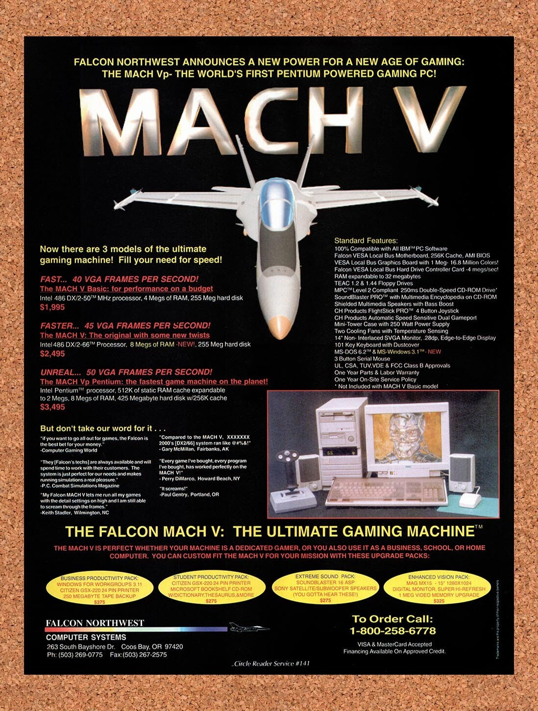 1994 Falcon Northwest Mach V High FPS Systems Original Ad / Retro Wall Art v11