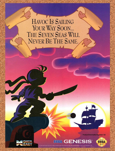 1993 High Seas Havoc Genesis Original Advertisement / Retro Wall Art v1