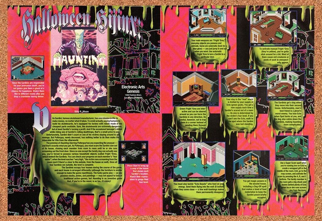 1993 Haunting Starring Polterguy Genesis Original Ad / Retro Wall Art v3